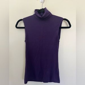 Women’s Donna Karen New York Deep Purple Sleeveless Turtleneck SZ XS
